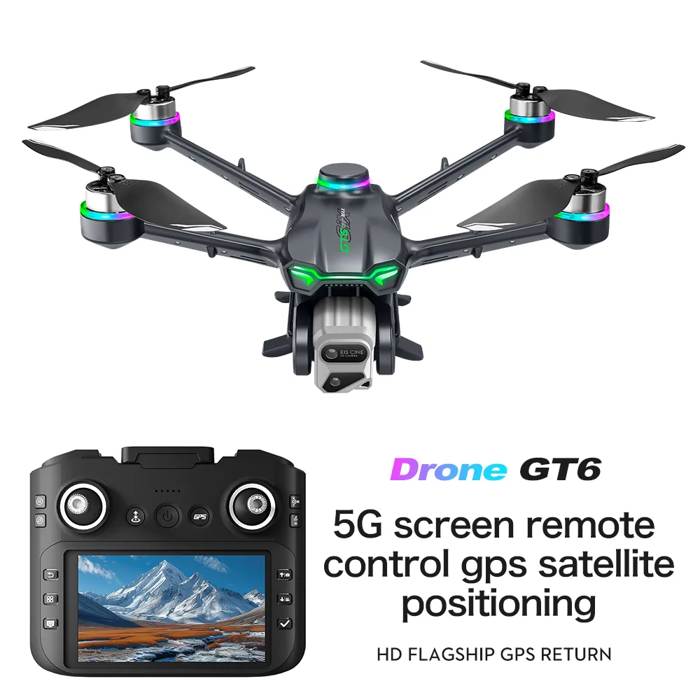 GT6 5G screen remote drone with GPS satellite positioning and HD return support
