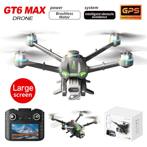 GT6 Max brushless GPS drone with large screen remote and intelligent obstacle avoidance