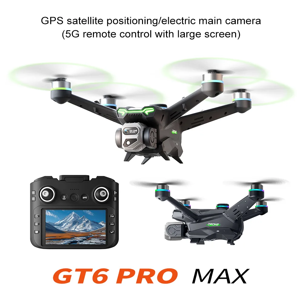 GT6 Pro Max GPS drone with large screen remote and electric main camera