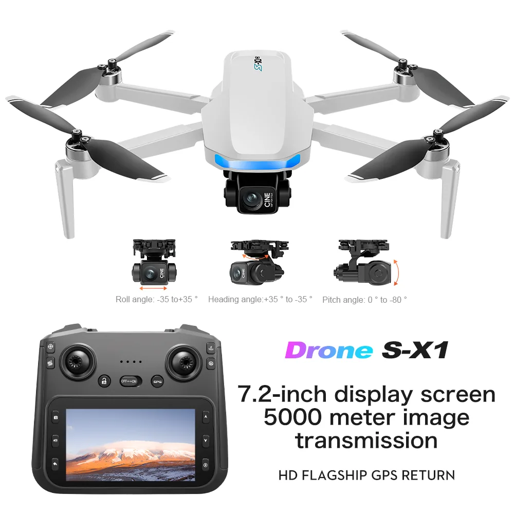 S-X1 GPS drone with screen remote and 5000 meter image transmission distance