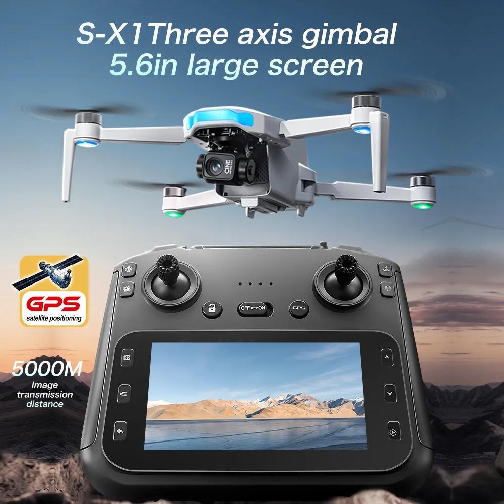 S-X1 drone with 7.2 inch display screen and 5000 meter image transmission