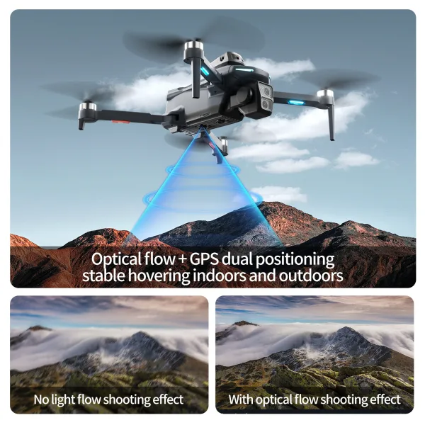 XT606 drone with optical flow and GPS dual positioning for stable indoor and outdoor hovering
