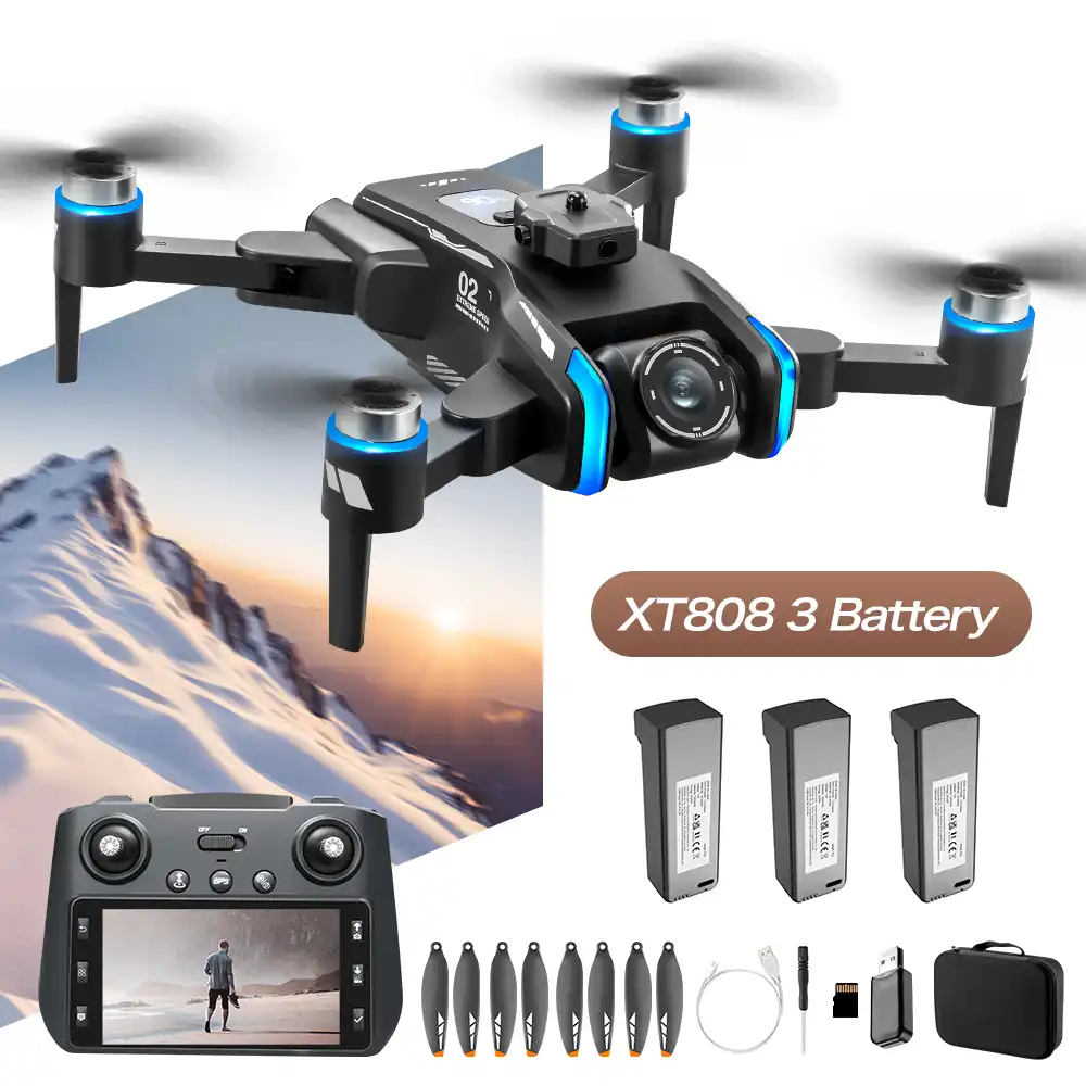 XT808 drone with 3 battery kit