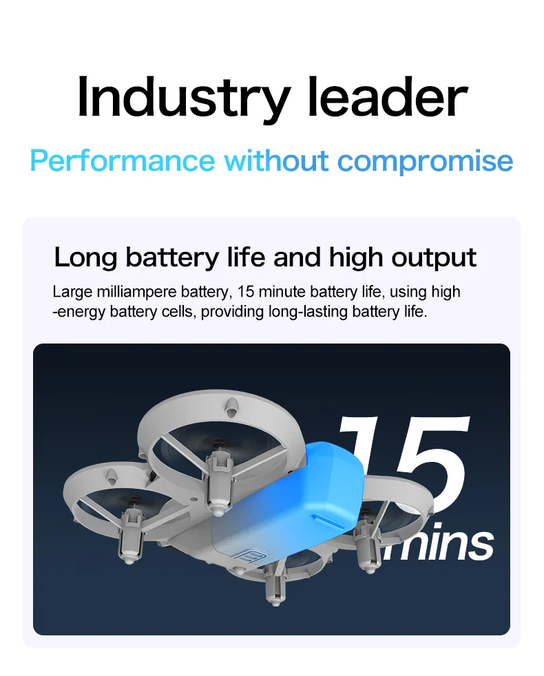 T3 3.7V 1800mAh battery for 12-minute flight time