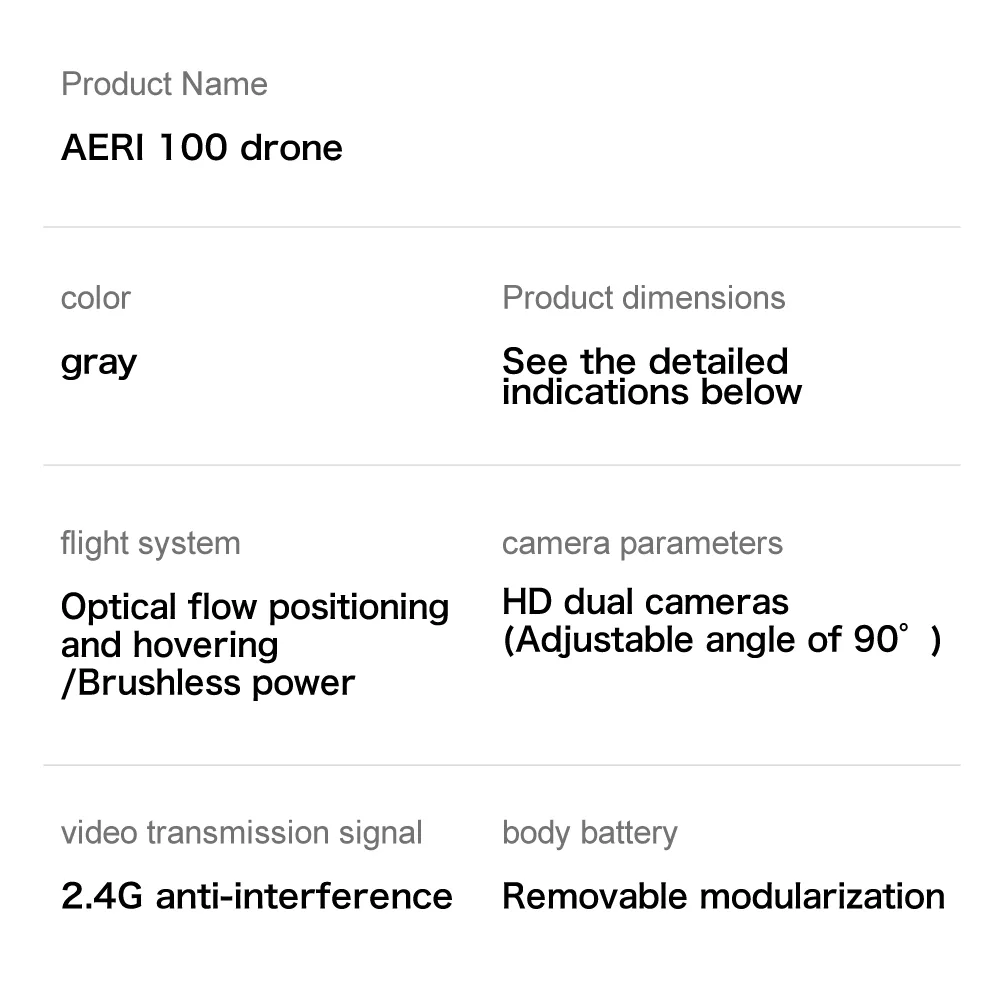 Aeri 100 lightweight foldable FPV drone with compact dimensions