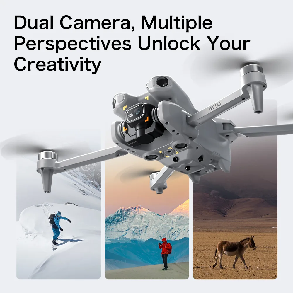 GT50 4K front camera and bottom optical flow lens for creative shooting