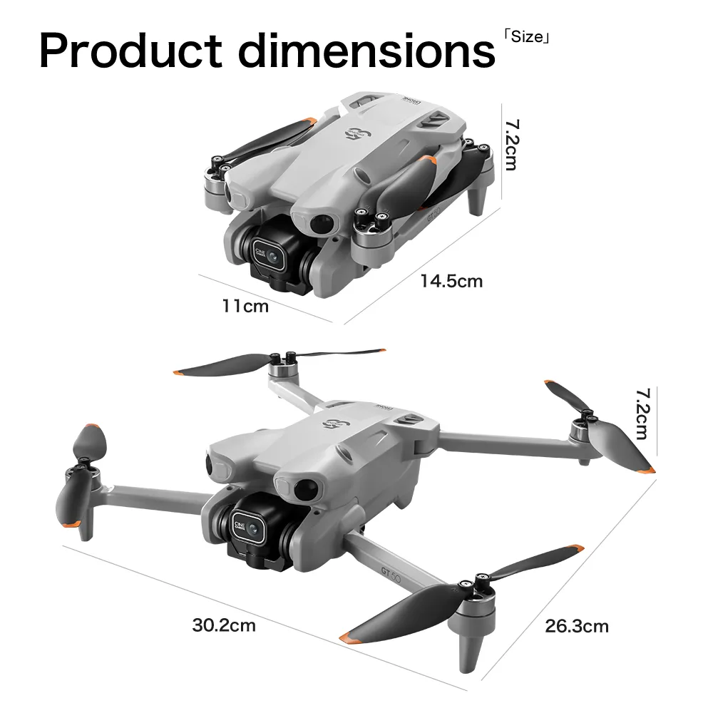 GT50 folded and unfolded dimensions for travel-friendly carry