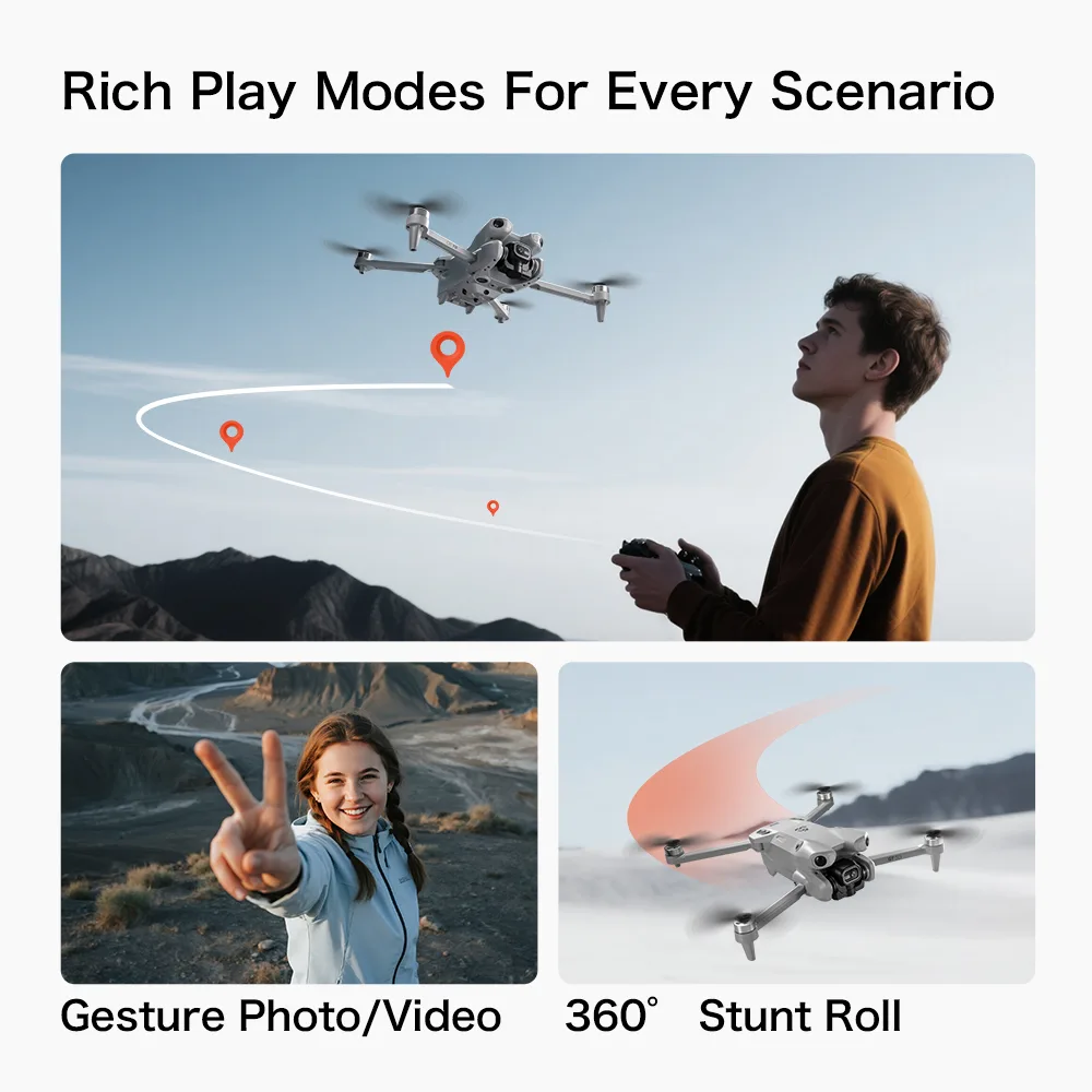 GT50 360 stunt flips and gesture photo controls for fun aerial sessions