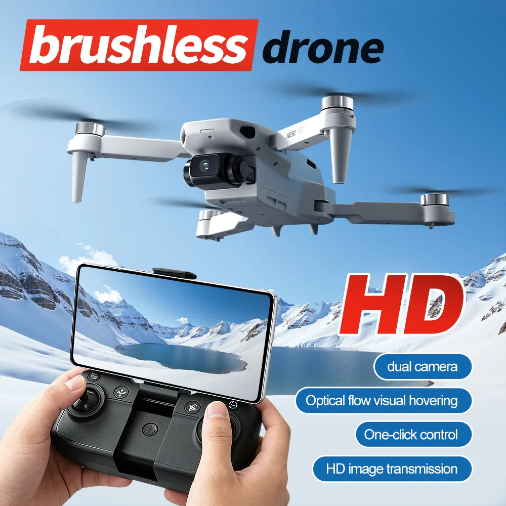 AERI 100 brushless drone with HD dual camera, optical flow visual hovering, one-click control, and HD image transmission