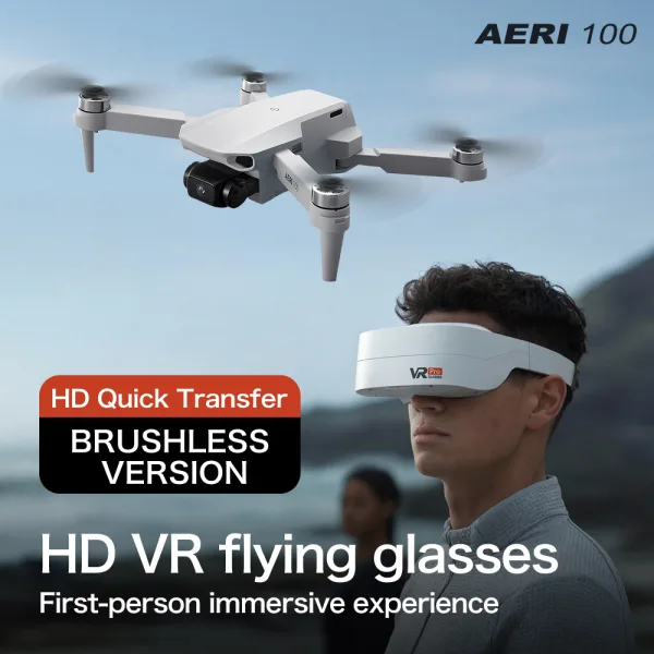 AERI 100 brushless drone with HD VR flying glasses for first-person immersive flight experience