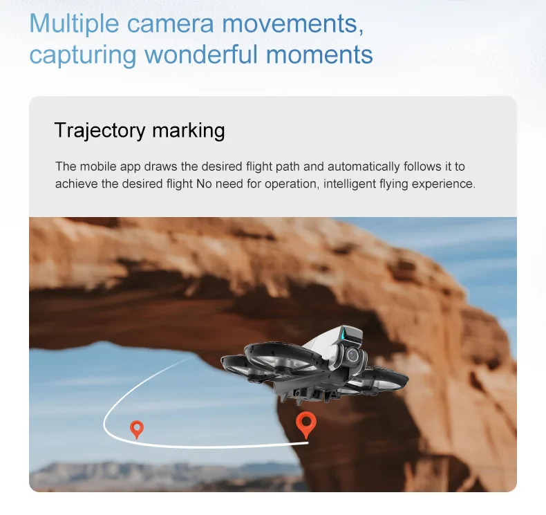 Mini drone with app trajectory flight path feature for simple route practice