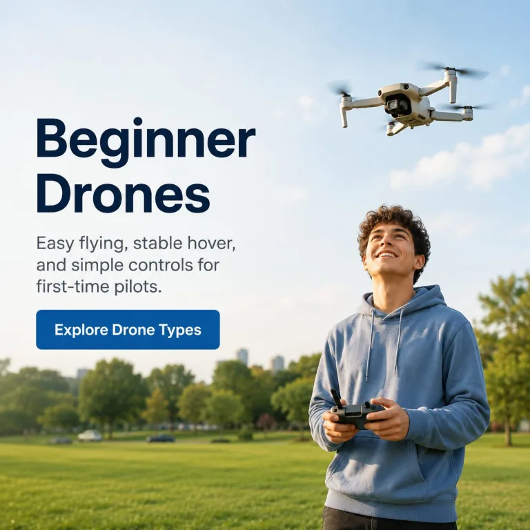 Beginner drone for first-time pilots flying in a park
