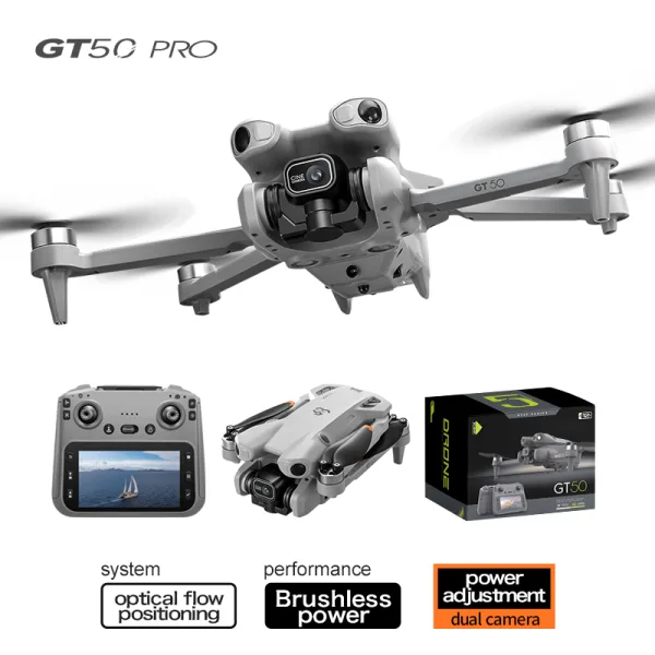 Foldable brushless drone with remote controller and package