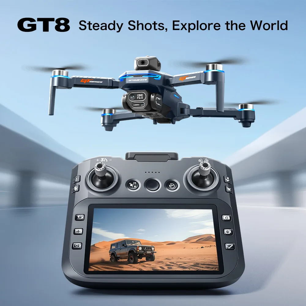 GT8 177g foldable brushless optical flow drone with screen remote for short-range aerial practice