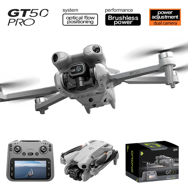 GT50 Pro brushless drone with dual camera and optical flow positioning