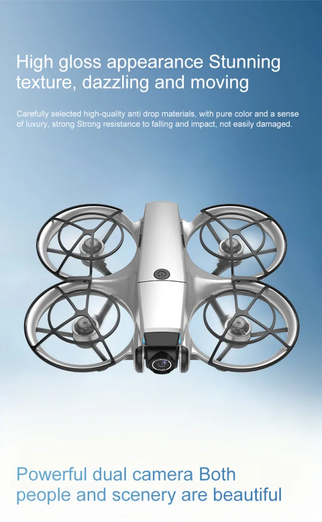 143g mini drone with enclosed propeller guard for safer indoor practice flights