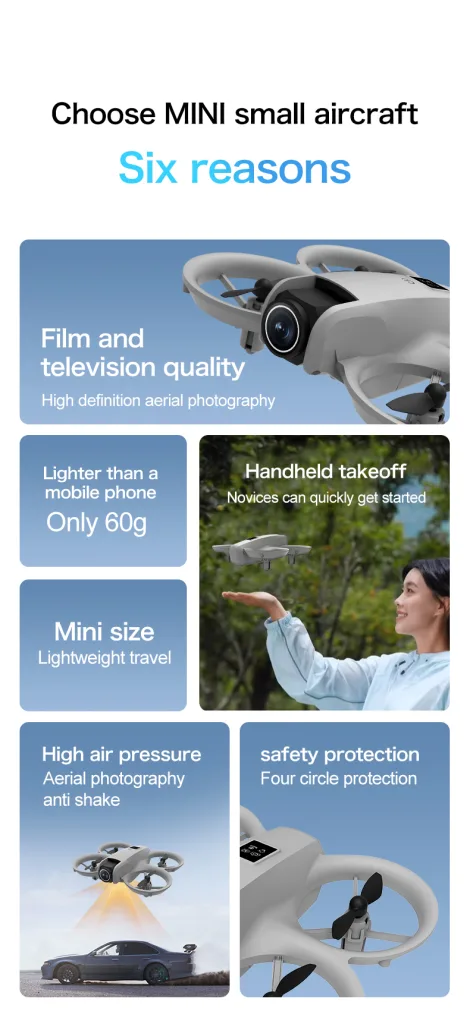 T3 mini drone six-feature overview with 180 degree camera tilt
