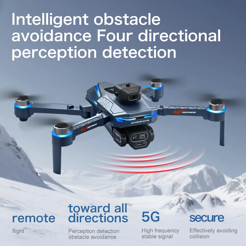 GT8 foldable drone with obstacle avoidance detection support for safer short-range flying practice