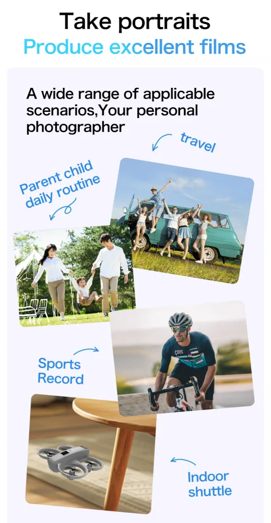 T3 lightweight drone for travel, family, sports, and indoor use