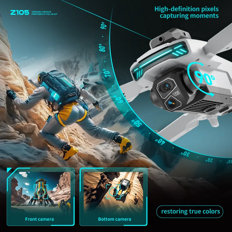 Z105 dual camera 90° lens drone
