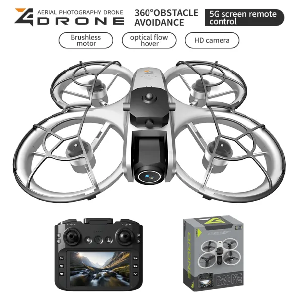 Z4 caged drone with 4.3-inch screen remote and retail packaging