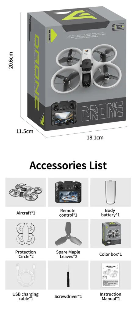 Z4 drone package contents and accessories