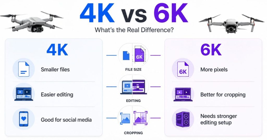 4K vs 6K drone camera comparison